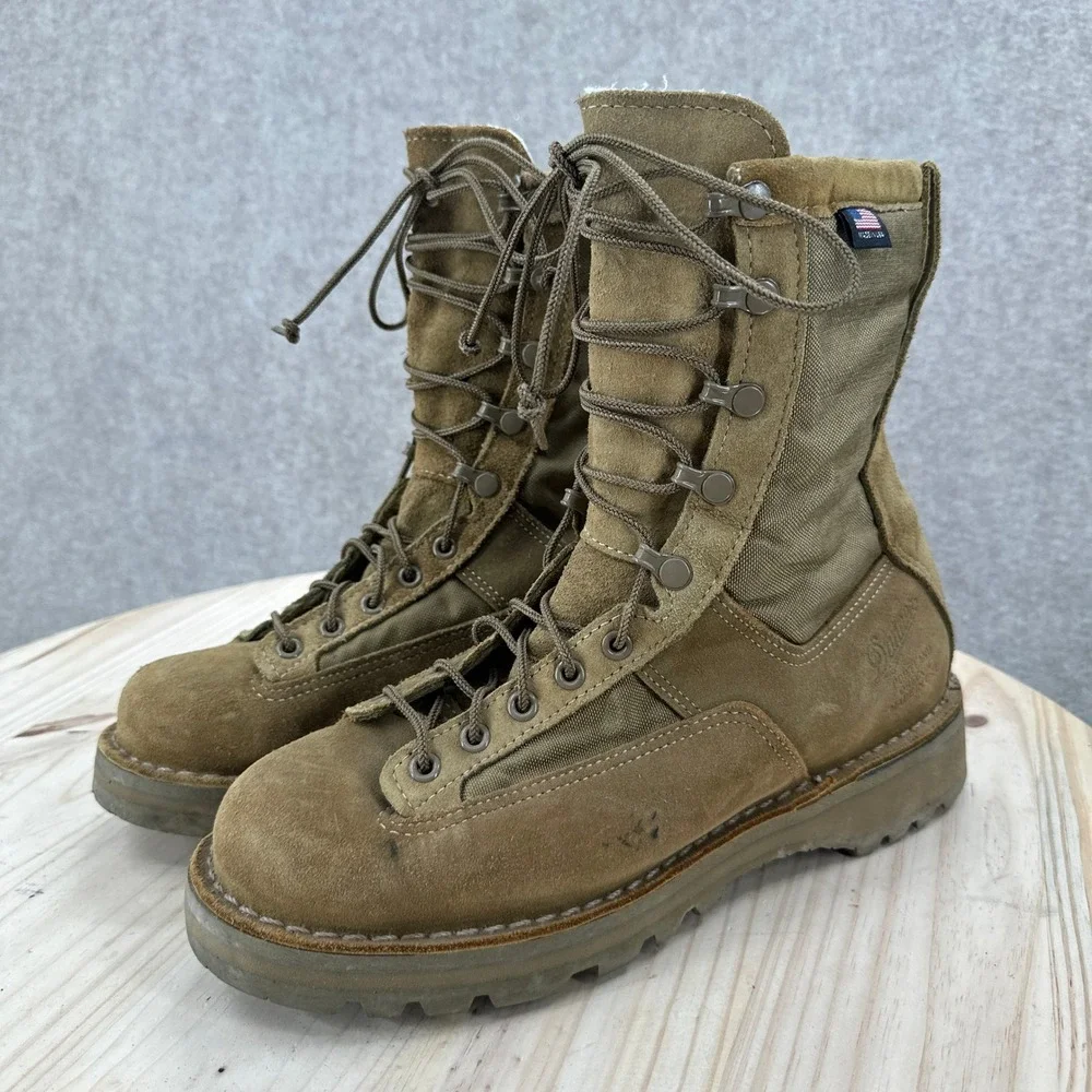 Danner Combat Boots Mens 9 Tan Suede Nylon Made in USA Tactical Hiking GTX 26000